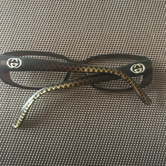 Authentic Gucci Eyeglasses Dark Brown & Gold - Picture 2 of 3